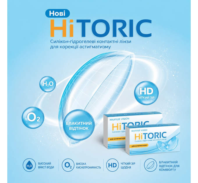Торичні місячні контактні лінзи - Vision HiTORIC Maxvue®