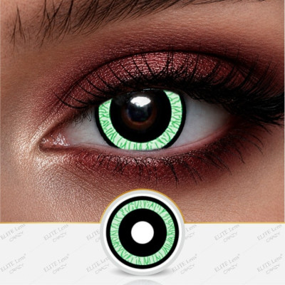 Зелені кольорові контактні лінзи - Небула Грін - Крейзі/Косплей