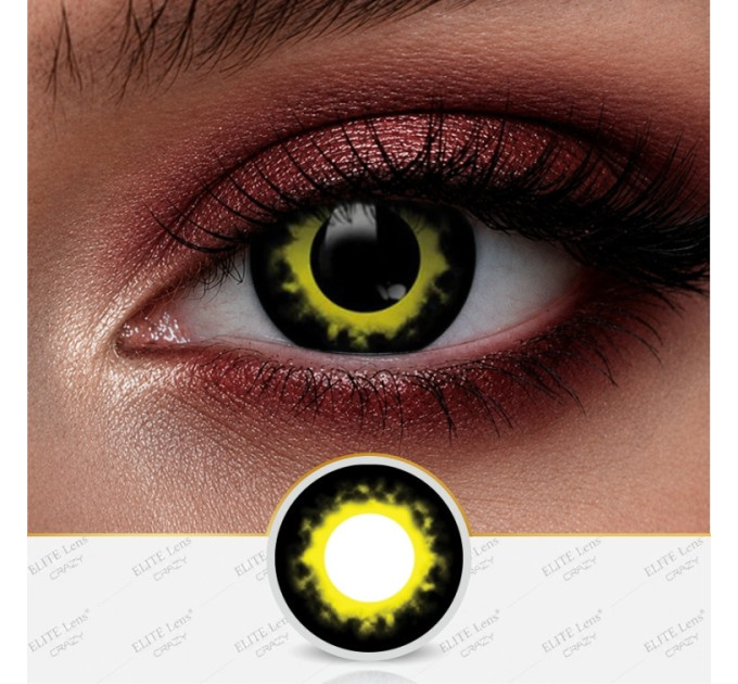 Черные цветные контактные линзы - Хаос - контактные линзы ELITE Lens