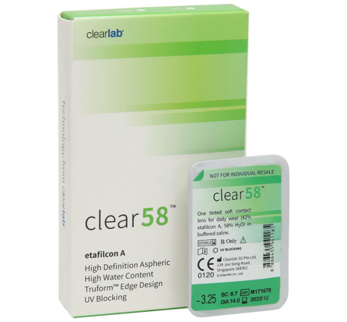 Контактные линзы Clear58 - контактные линзы CLEARLAB
