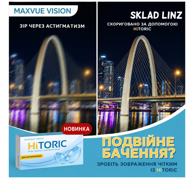 Торичні місячні контактні лінзи - Vision HiTORIC Maxvue® - контактные линзы MaxVUE