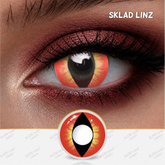 Червоні кольорові контактні лінзи - Кет Ред - Крейзі/Косплей - Карнавальні
