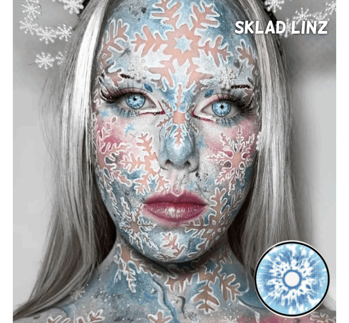 Сині кольорові контактні лінзи - Вінтер - Крейзі/Косплей - Карнавальні - контактные линзы ELITE Lens