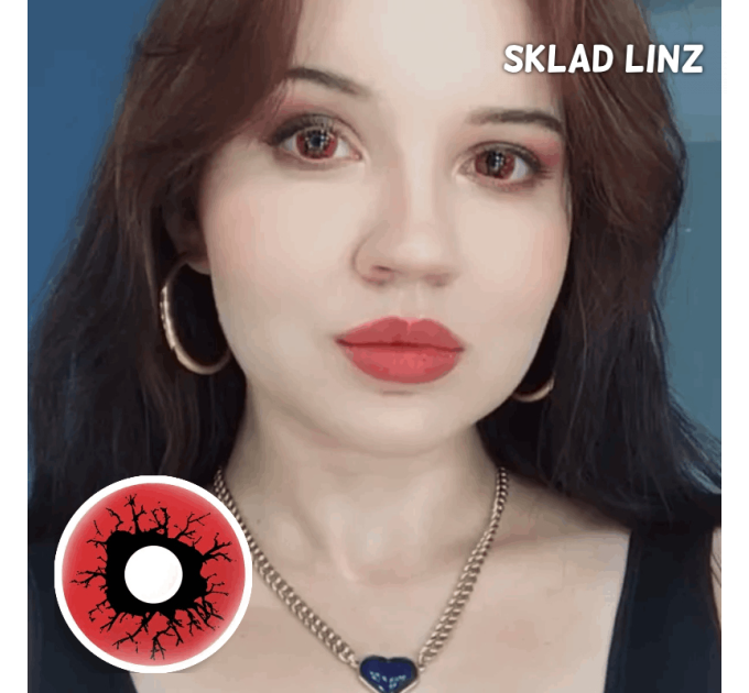 Красные цветные контактные линзы - Дарк Блуд - Крейзи/Косплей - Карнавальные - контактные линзы ELITE Lens